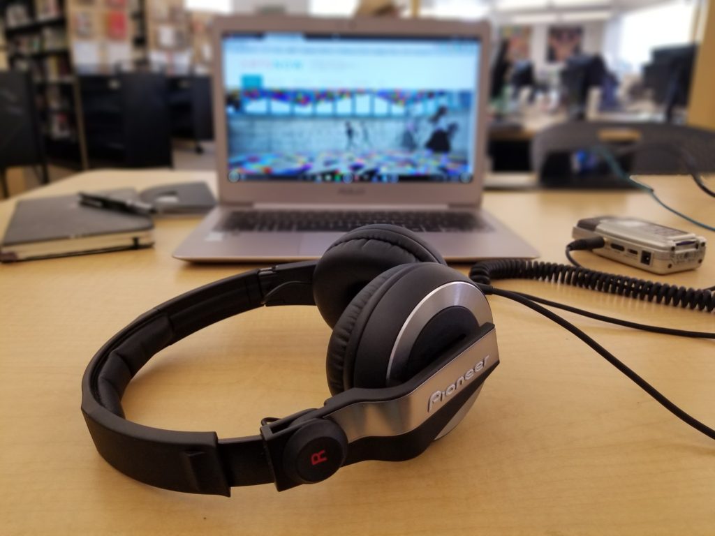 Headphones and computer