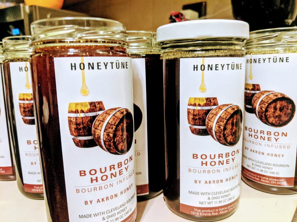 Bourbon honey jars.